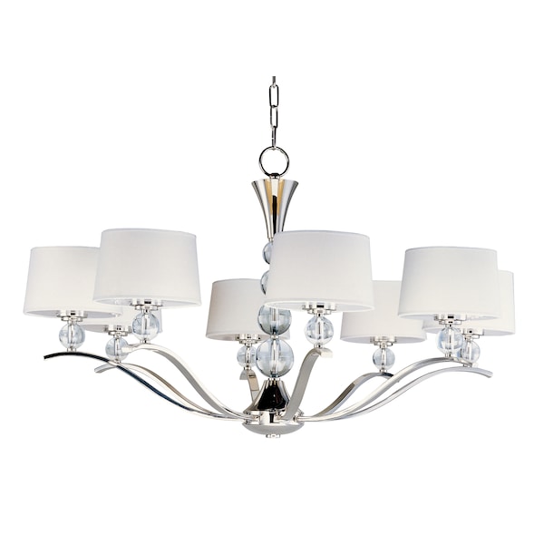 Maxim Lighting Rondo 8-Light 38.75" Wide Polished Nickel Chandelier 12758WTPN - main